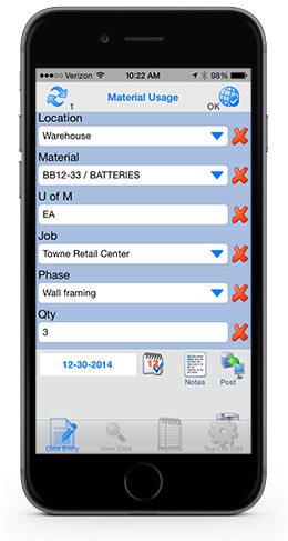 construction project management software on mobile phone