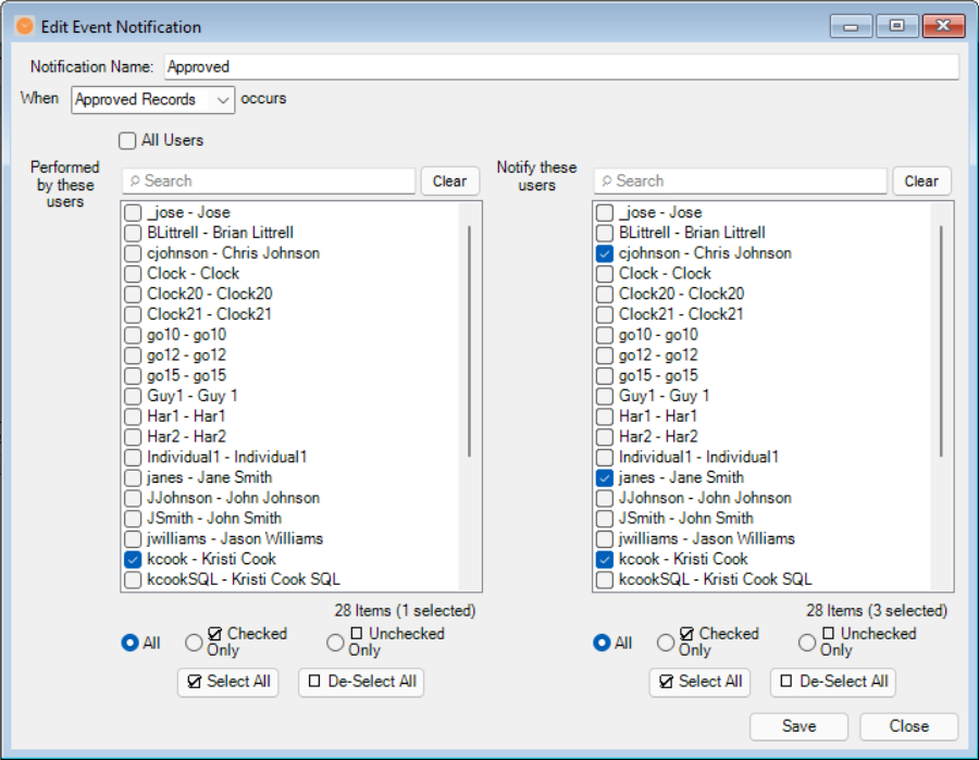 Configure notification triggers and recipients