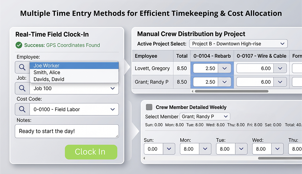 Flexible Field Time Entry Methods